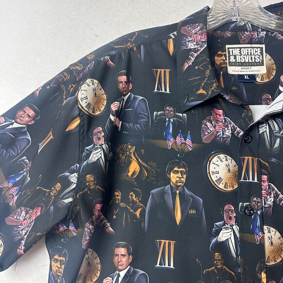 RSVLTS THE OFFICE THREAT LEVEL MIDNIGHT SHIRT MICHAEL JIM DWIGHT KUNU MENS XL - Picture 2 of 3